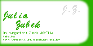 julia zubek business card